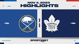 NHL Highlights | Sabres vs. Maple Leafs - November 4, 2023