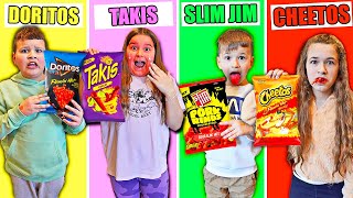 FIRST TO FINISH EATING SPICY CHIPS WINS!! | JKREW