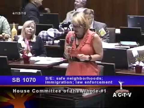 Rep. Kyrsten Sinema explains her vote on SB 1070 (Committee of the Whole)