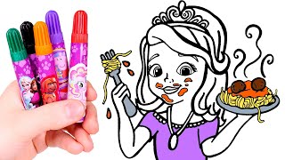 La Princesa Sofía Come Espaguetis Dibujos Para Niños.