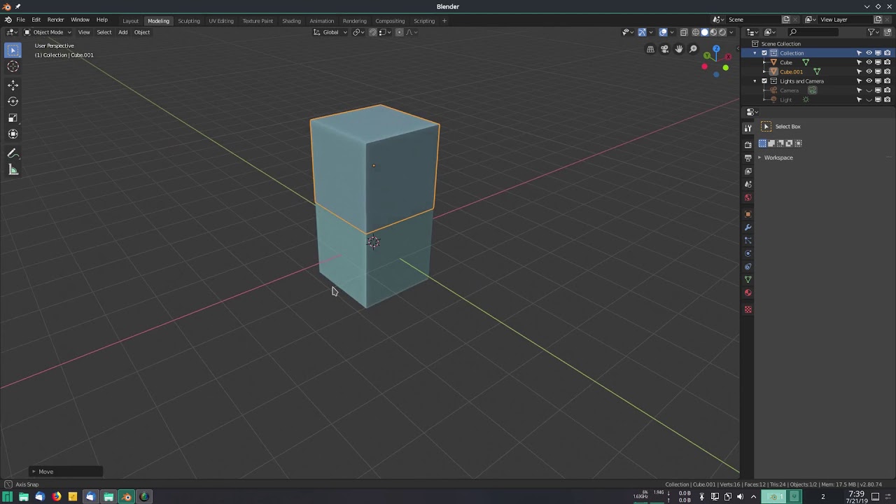 Snapping Objects Together in Object Mode Blender 2.8 - YouTube
