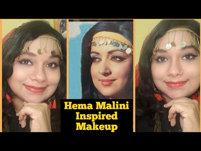 Bollywood Hema malini inspired makeup || retro makeup look || dharmatma ||  70s makeup ||simply Ruchi - YouTube