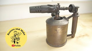 Vintage Tool Restoration   Antique Max Sievert Brass Blowlamp restored  asmr