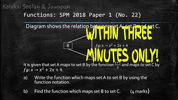 SPM Additional Mathematics 2018 Paper 1 Number 22 - Functions, Composite Functions