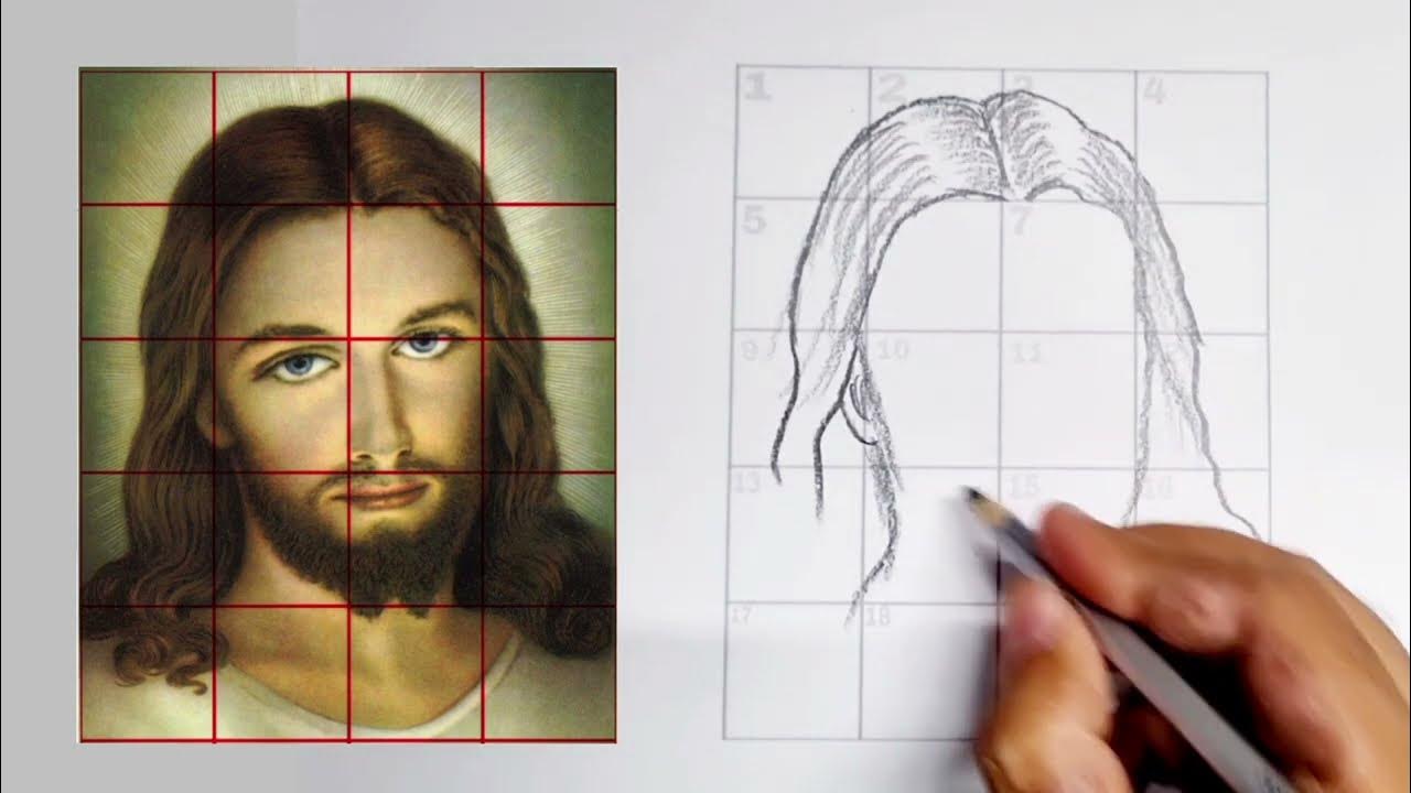 Jesus Christ Drawing // Drawing Grid Method // Christmas Drawing