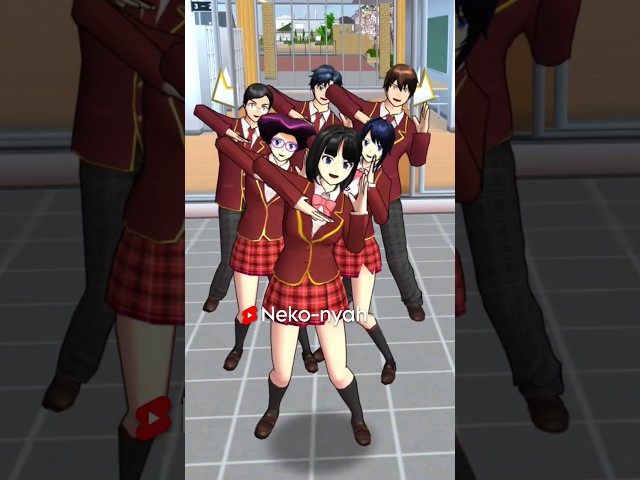Rina and Friends recreating viral TikTok trend 😆 #sakuraschoolsimulator #shorts #viral #trending class=