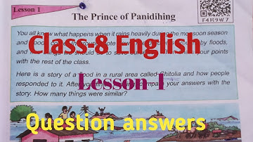 Class-8 English chapter-1(The Prince of Panidihing)//questions answers//medium bangali//scert Assam