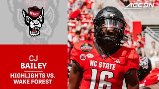 NC State QB CJ Bailey Highlights vs. Wake Forest