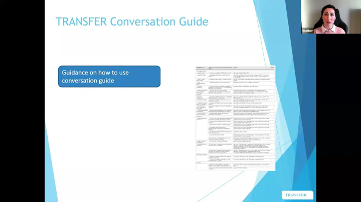 The TRANSFER Approach - Dr Heather Munthe-Kaas