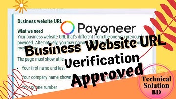 Payoneer Business Website URL Verification process | Technical Solution BD