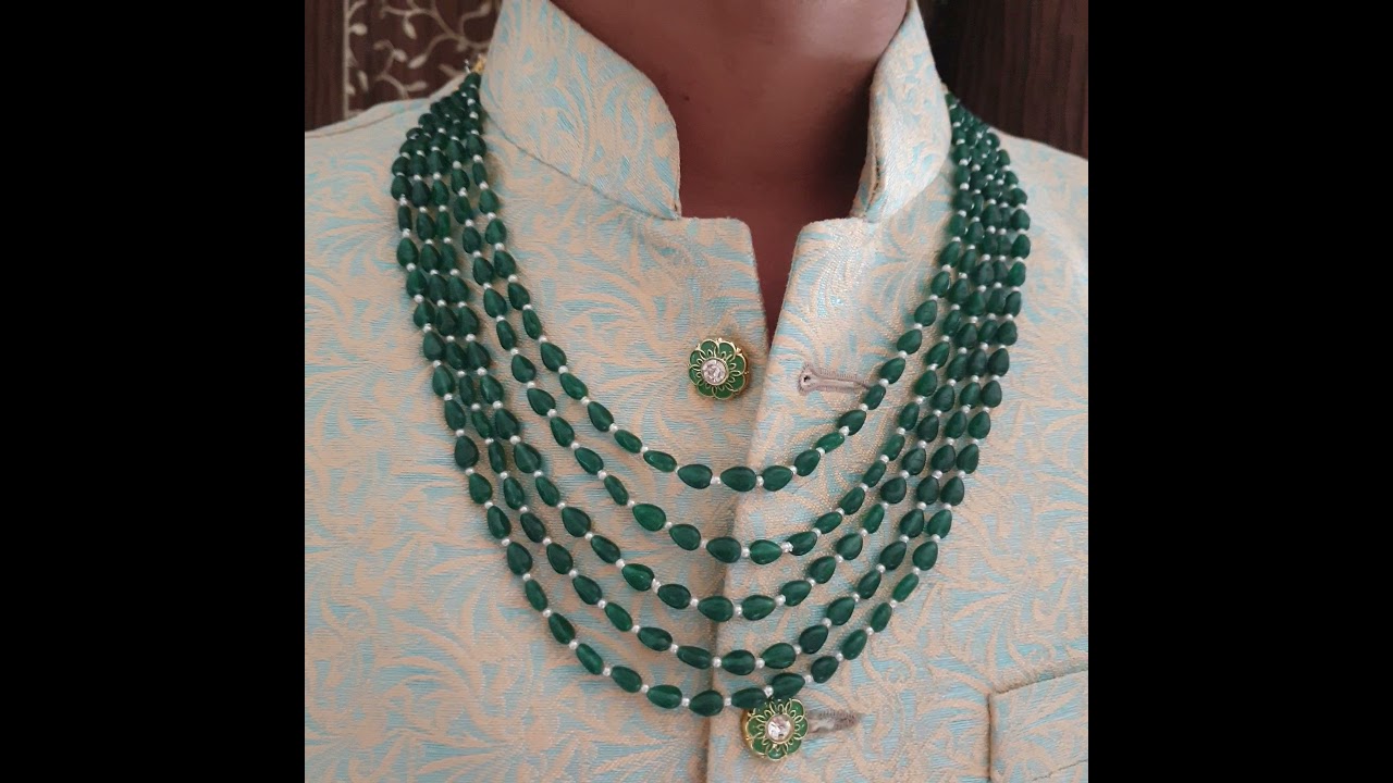 Green Drop Groom Jewellery | Jaipri | Groom Necklace | Dulha Kantha | Wedding Jewelry