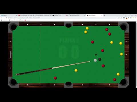 Presentation of Pool Game in HTML 5, CSS and JAVASCRIPT