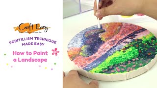 Pointillism Technique Made Easy: How to paint a landscape 🥰 (Art for kids)