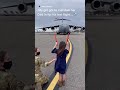 After 20 years of service little girl marshals her dad in on his last flight
