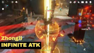 Zhongli INFINITE PLUNGE ATTACK in Genshin Impact【原神】Glitch  Bug  Ultimate INF ATK jutsu
