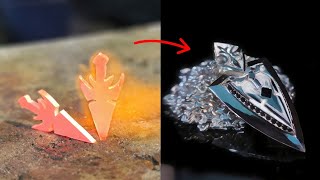 making pendant shield and sword - handmade jewelry
