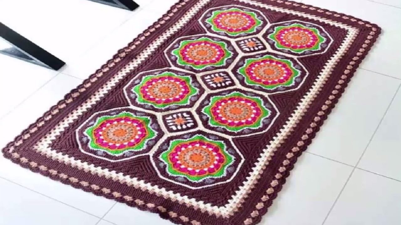 КАК ВЯЗАТЬ ПРОМЕЖУТОЧНЫЕ МОТИВЫ ДЛЯ КОВРИКА ИЛИ ПЛЕДА КРЮЧКОМ