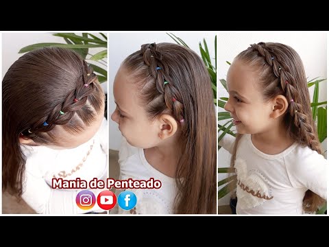 Penteado Infantil Fácil com Trança Falsa, Coque ou Amarração para