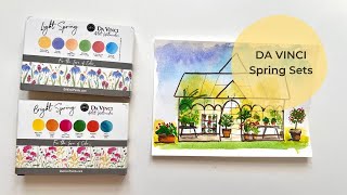 Spring Watercolor sets by Da Vinci: my review with swatches and victorian green house quick sketch. @WatercolorElisabetta