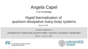 Angela Capel - Rapid thermalization of quantum dissipative many-body systems