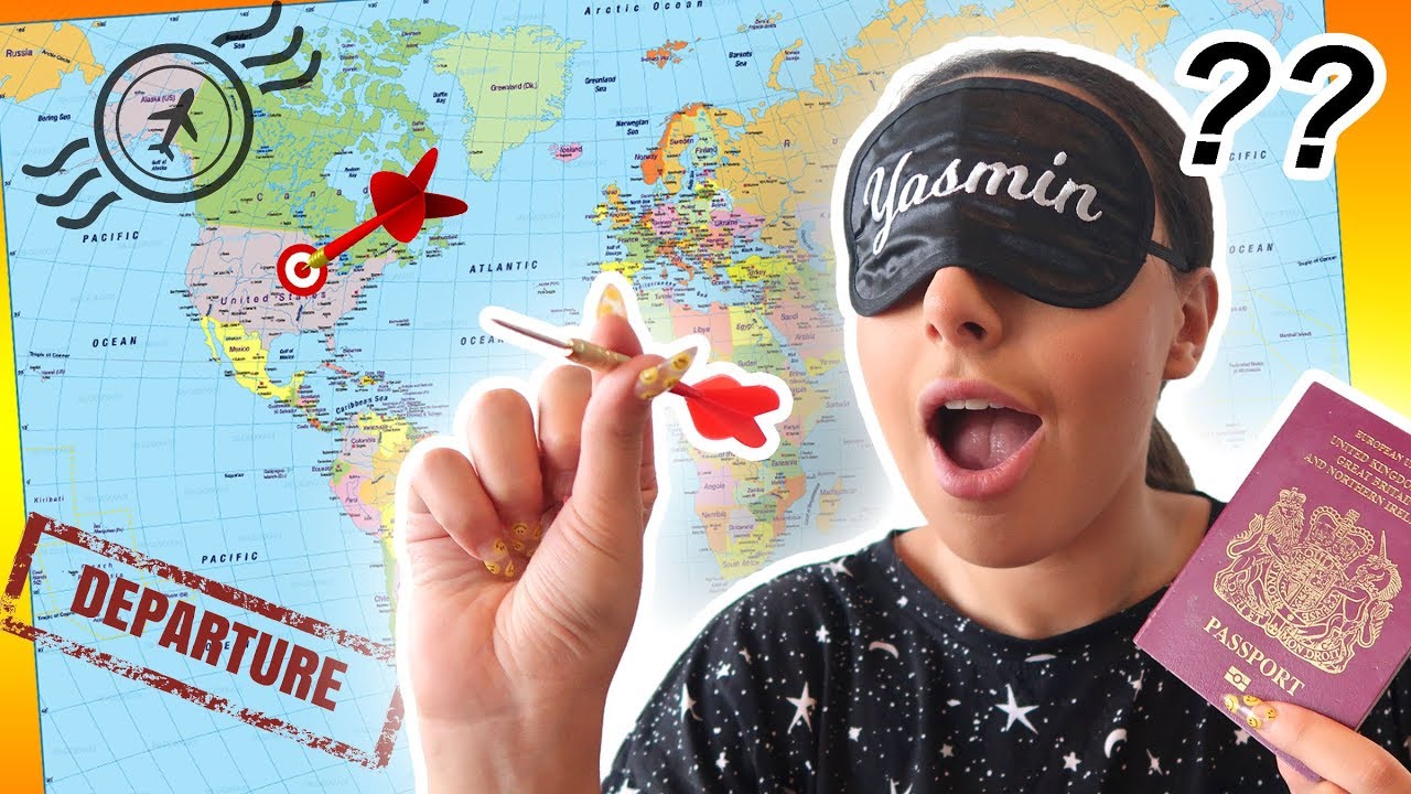 THROWING A DART AT A MAP and FLYING WHEREVER IT LANDS!!! (BLINDFOLD