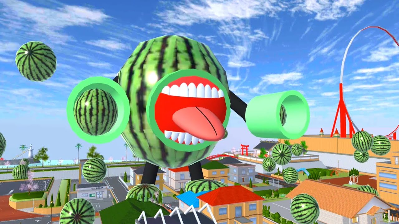 Watermelon Alien Invasion of Earth スイカ星人の地球侵略  【Sakura School Simulator】