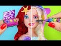 12 DIY Miniature Unicorn Makeup vs Mermaid Makeup Challenge! / Clever Barbie Hacks And Crafts