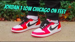 on feet air jordan 1 low chicago