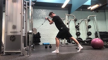 Split Stance 1-arm Cable External Rotation - Scapular Plane