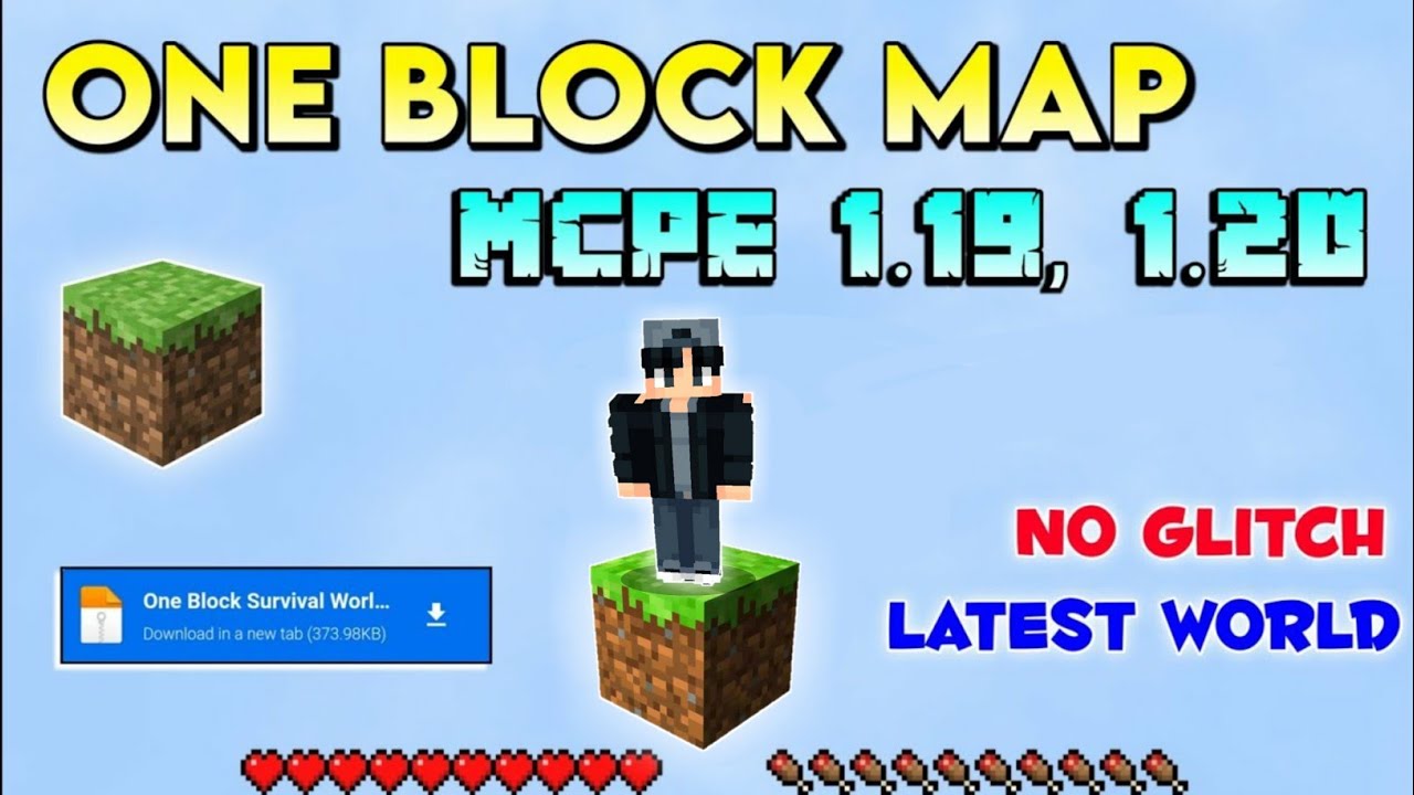 😍How To Download One Block In Minecraft Pe 1.19 🥰|| One Block Map For ...