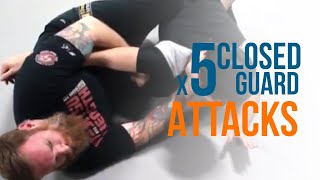 x5 Closed Guard Jiu Jitsu Attacks, Submissions & Sweeps for No Gi