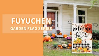 FUYUCHEN Fall Welcome Garden Flag 12 x 18 Inch Double Sided Flags