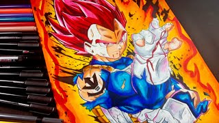 Drawing Vegeta Super Saiyan God | Dragonball Super