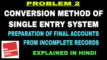 PROBLEM 2 ON CONVERSION METHOD OF SINGLE ENTRY SYSTEM