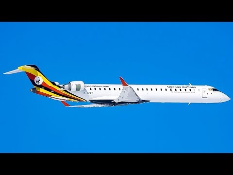 Uganda Airlines FIRST Bombardier CRJ-900 (CRJ9) in action in  Montreal (YMX/CYMX)