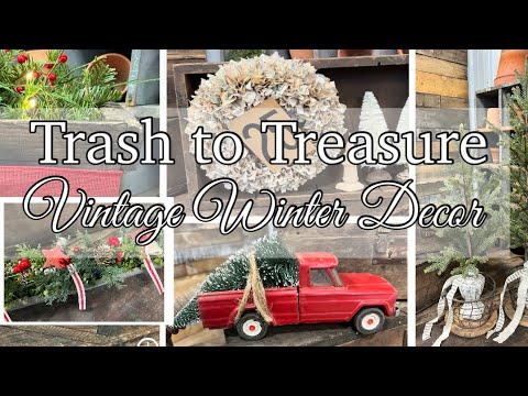 DIY VINTAGE WINTER HOME DECOR | THRIFT FLIPS | TRASH TO TREASURE - YouTube