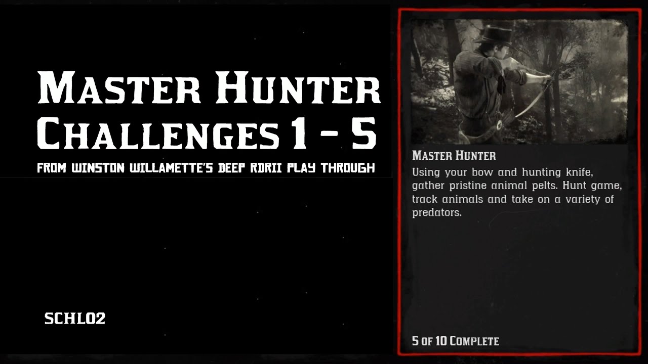 Master hunter challenges, rdr2 master hunter challenges guide – Akapv