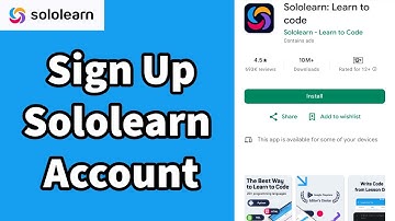 How to Sign up and Create a New Account on Sololearn App? 2024