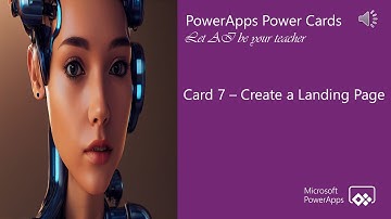 PowerApps Power Cards - Card 7 - Create a Landing Page