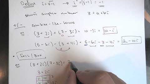 MA 130 1.4 Complex Number Arithmetic Examples