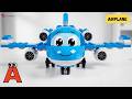 A to Z Vehicles Built From LEGO Blocks | Learn Vehicles for Kids | Airplane Bus Car Excavator Train