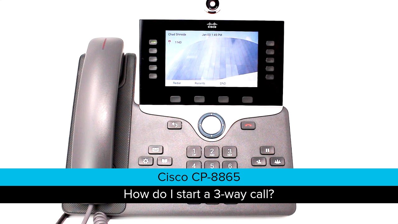 Cisco 8865: How do I start a 3-way call? - YouTube