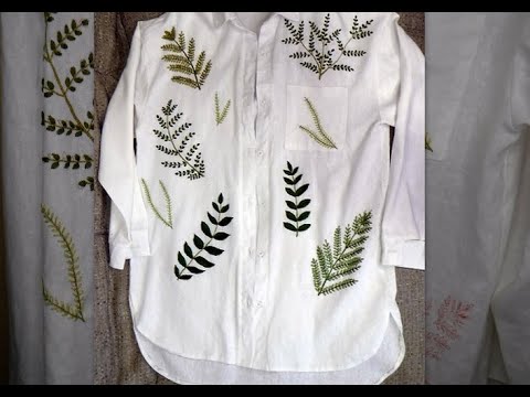 Вышиваю льняную рубашку // I embroider a linen shirt - YouTube