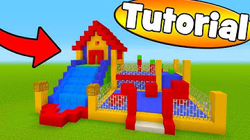 Minecraft Tutorial: How To Make A Bouncy House House With a Water Slide "Bouncy House Tutorial"