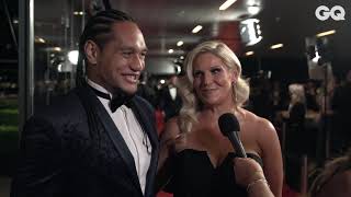 Martin Taupau Wear Crazy Blue Tux On Dally M Red Carpet 2018