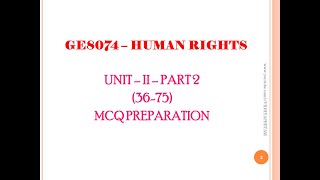 GE 8074 - HUMAN RIGHTS - UNIT II - PART2 (36-75) - MCQs screenshot 5