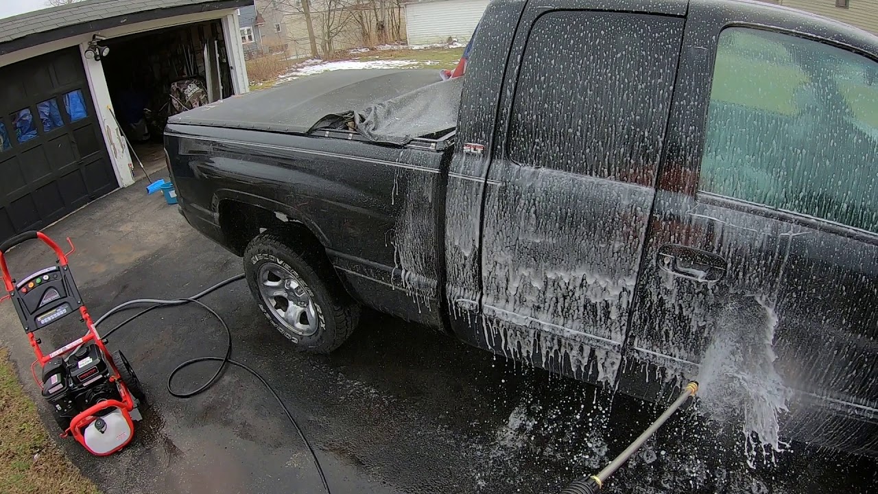 how to use Harbor Freight 3100 psi Pressure washer detergent tank YouTube