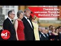 Theresa May welcomes President Trump to Blenheim Palace