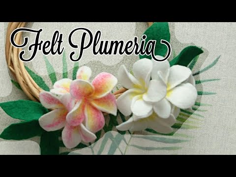 フェルトでプルメリアのリース Wreath Of Felt Flower Plumeria Youtube