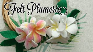 フェルトでプルメリアのリース Wreath of Felt Flower Plumeria